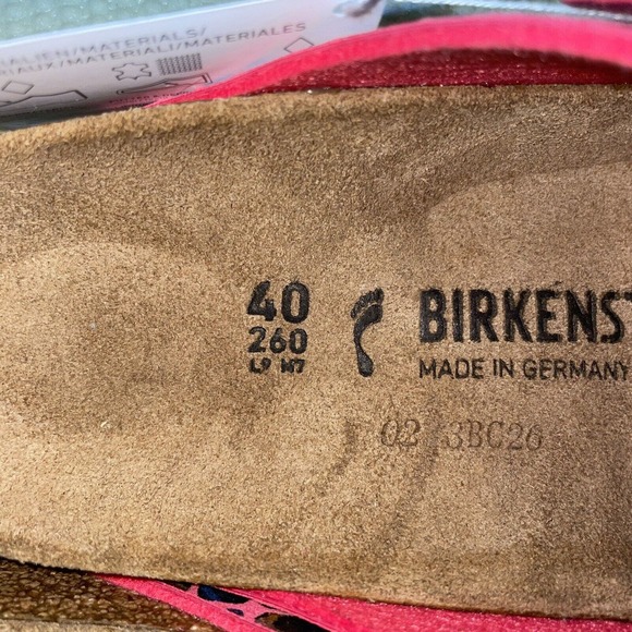 BIRKENSTOCK ARIZONA GATOR GLEAM RASPBERRY 2 BAND SANDALS NWT W40/9 Narrow - Picture 6 of 9